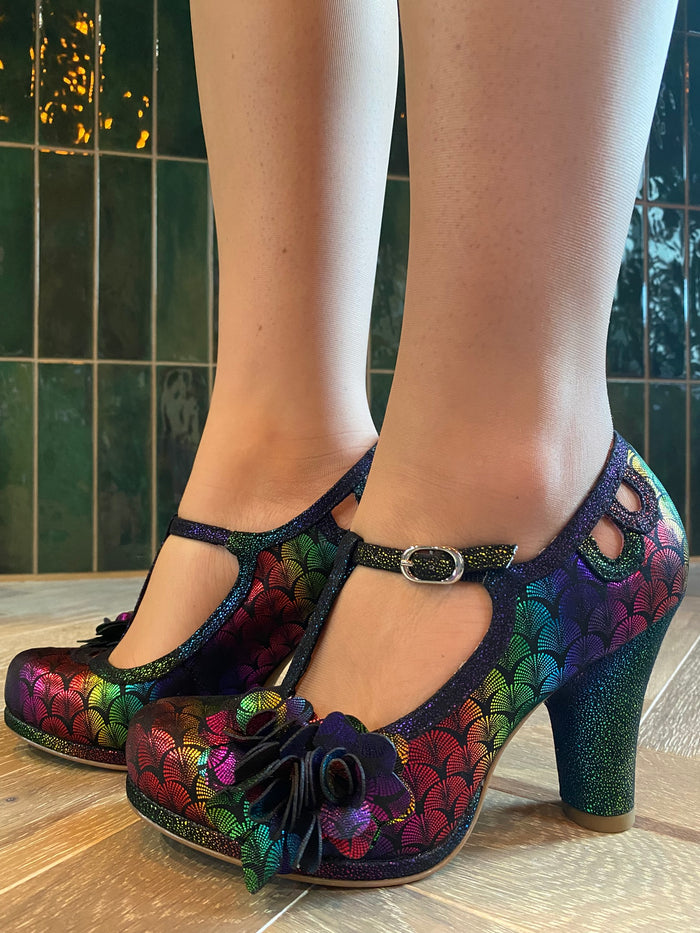 Valerie and Matching Malibu Rainbow Fan Print Wide Fit