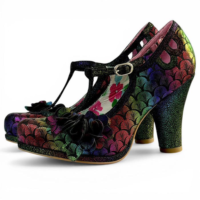 Valerie WIDE FIT (Rainbow Fan Print)