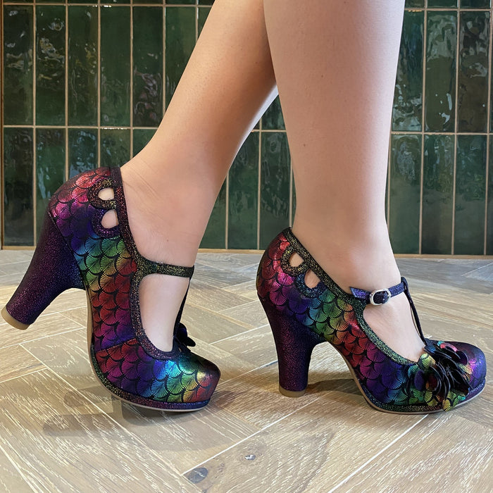Valerie WIDE FIT (Rainbow Fan Print)