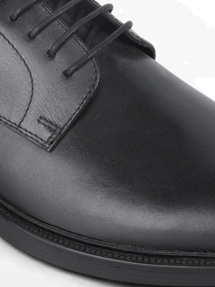 Vance Black Lace Up Derby  Shoes| Premium Genuine Leather Formal Shoes |TC-2655BL
