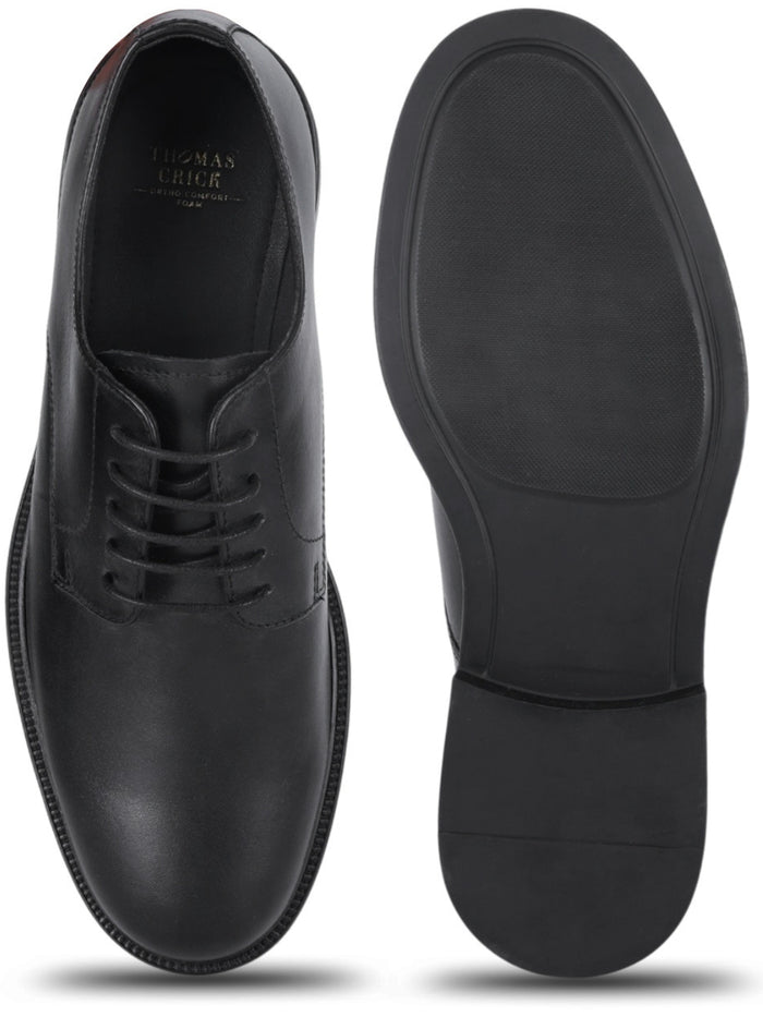 Vance Black Lace Up Derby  Shoes| Premium Genuine Leather Formal Shoes |TC-2655BL