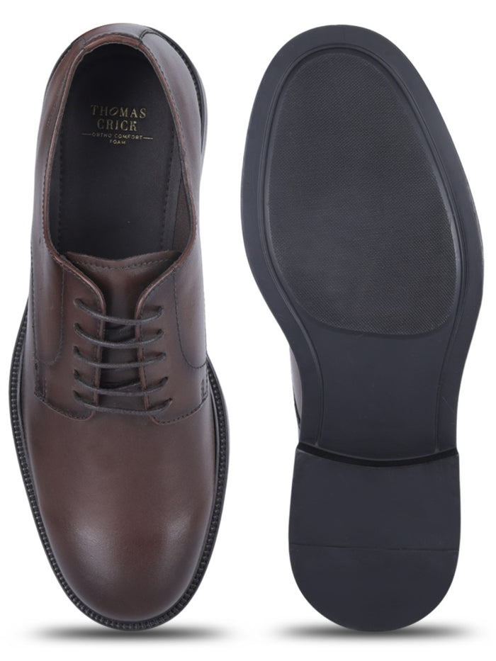 Vance Brown Lace Up Derby  Shoes| Premium Genuine Leather Formal Shoes |TC-2655BR