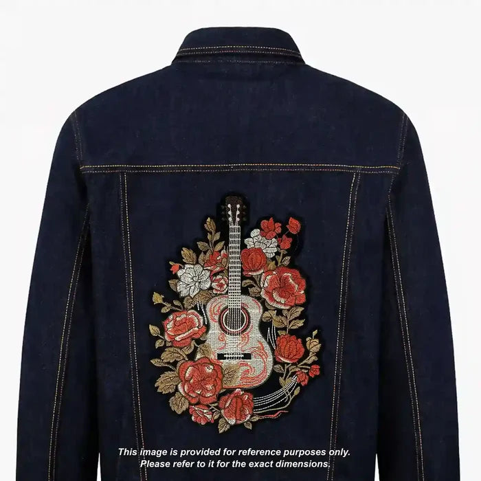 Vertical Floral Guitar Hot-Fix Patch