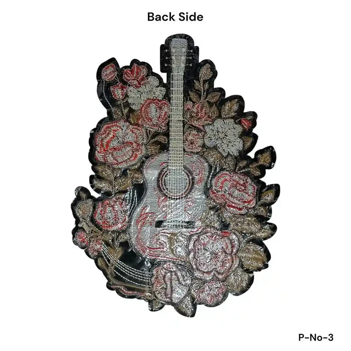 Vertical Floral Guitar Hot-Fix Patch