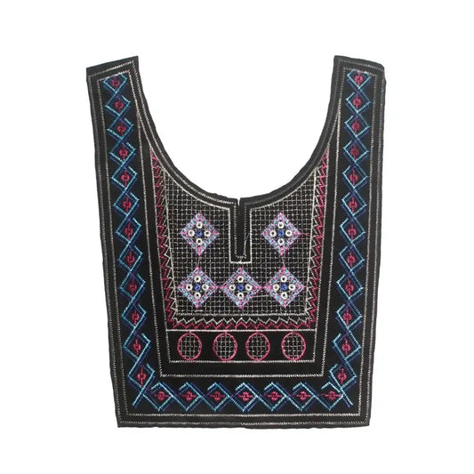 Vibrant color ethnic round neckline by Ani Accessories with rich embroidery, perfect for kurtis, dresses and festive wear.