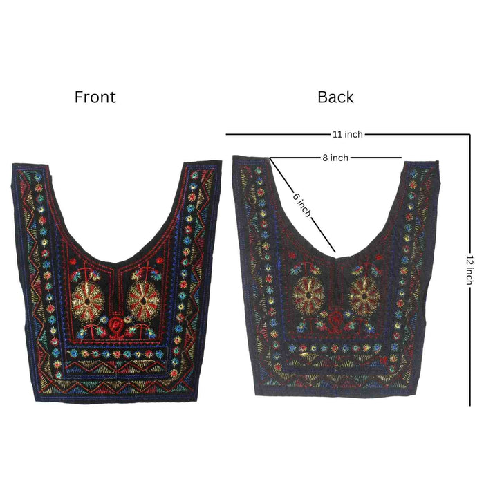 Vibrant color floral U shape neckline embroidery enhancing kurtis and suits with traditional festive elegance
