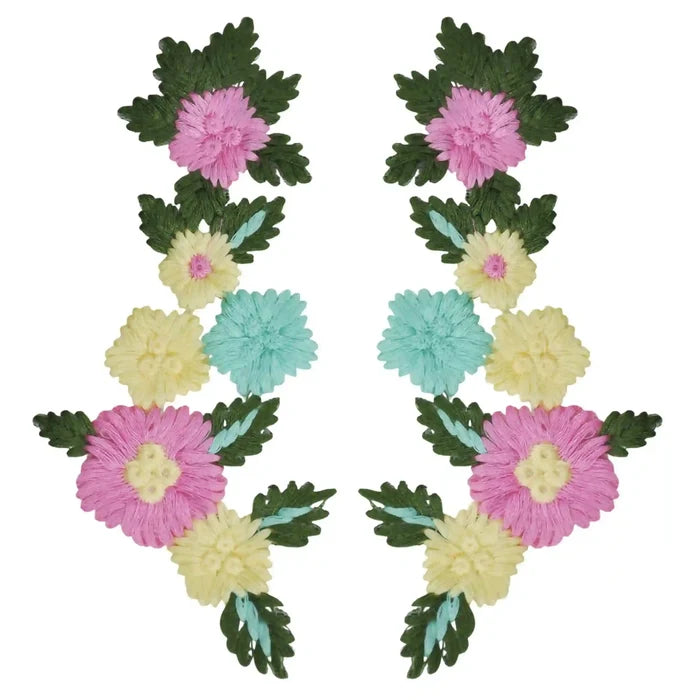 Vibrant Floral Embroidery Patch