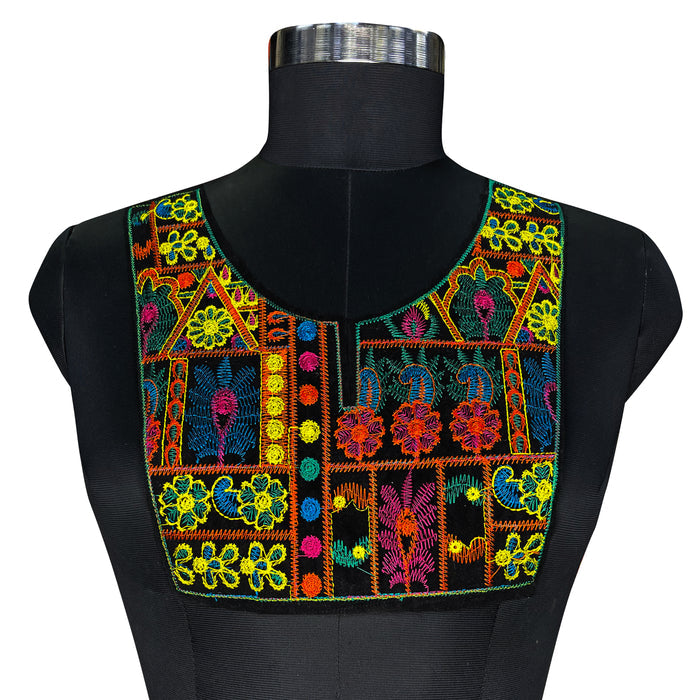Vibrant Multicolor Embroidered Neckline