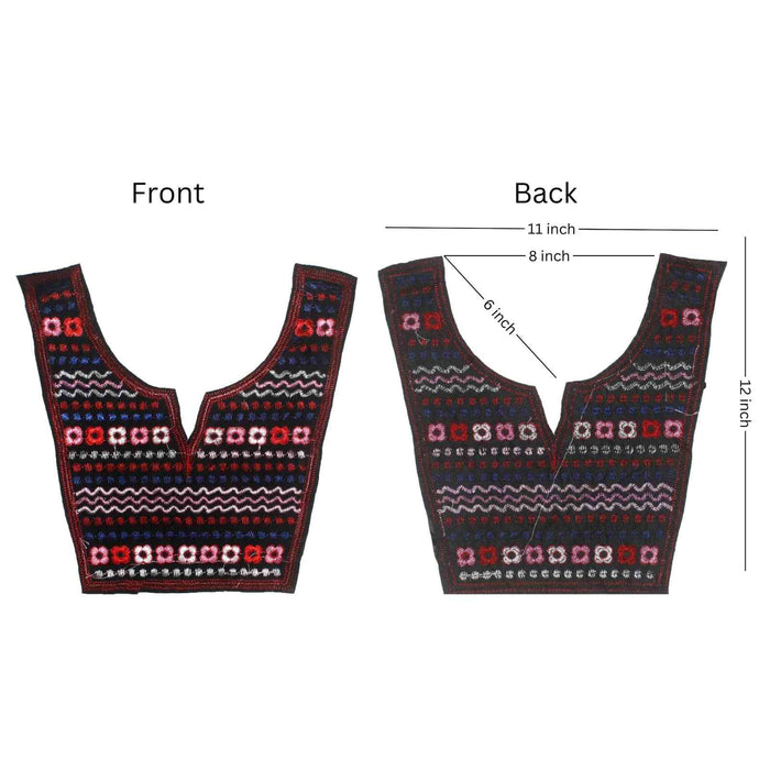 Elegant vibrant red color neckline embroidery for festive wear, perfect for ethnic and fusion outfits
