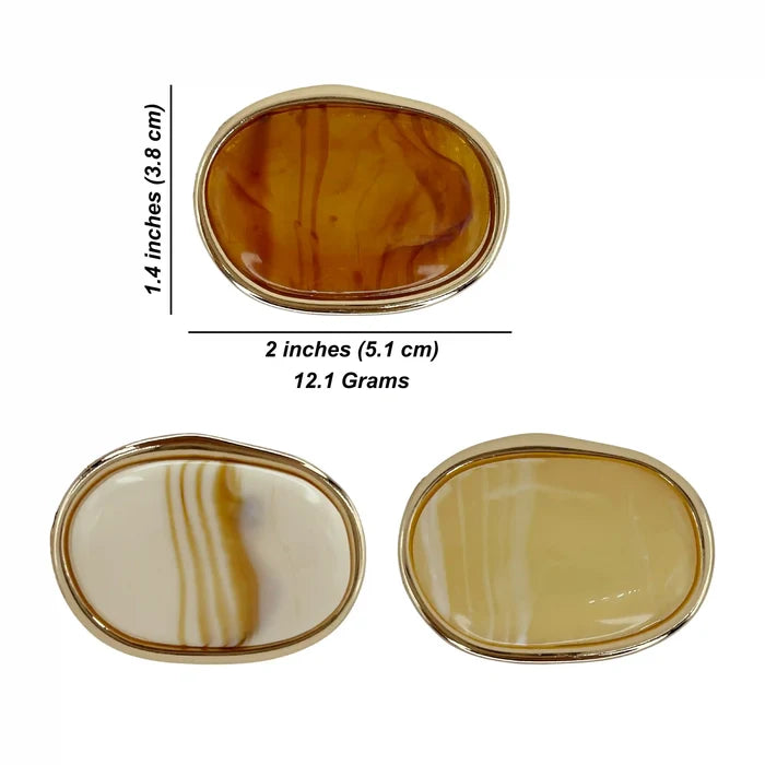 Vintage Marble Oval Buckle