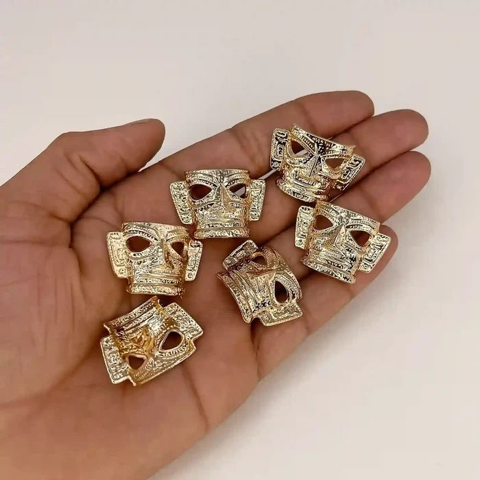 Vintage Mask Aztec Motif Shank Metal Button | 28mm (44L)