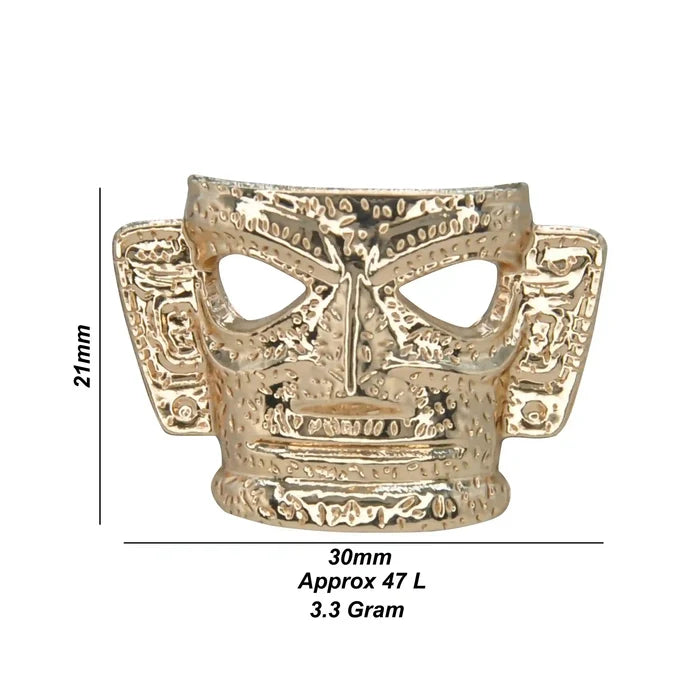 Vintage Mask Aztec Motif Shank Metal Button | 28mm (44L)