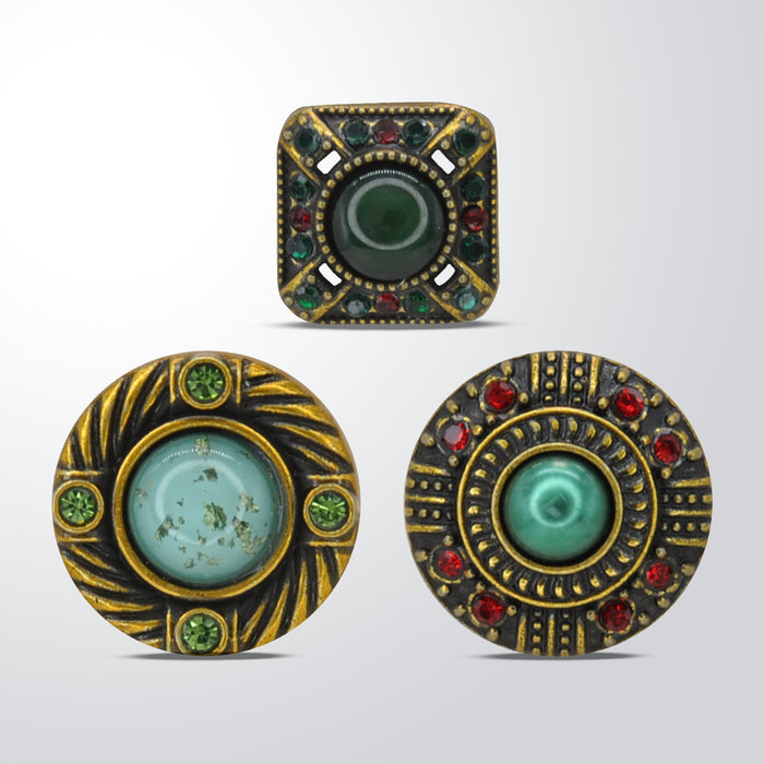 Vintage Royal Gem Shank Metal Button | 14mm (22L)