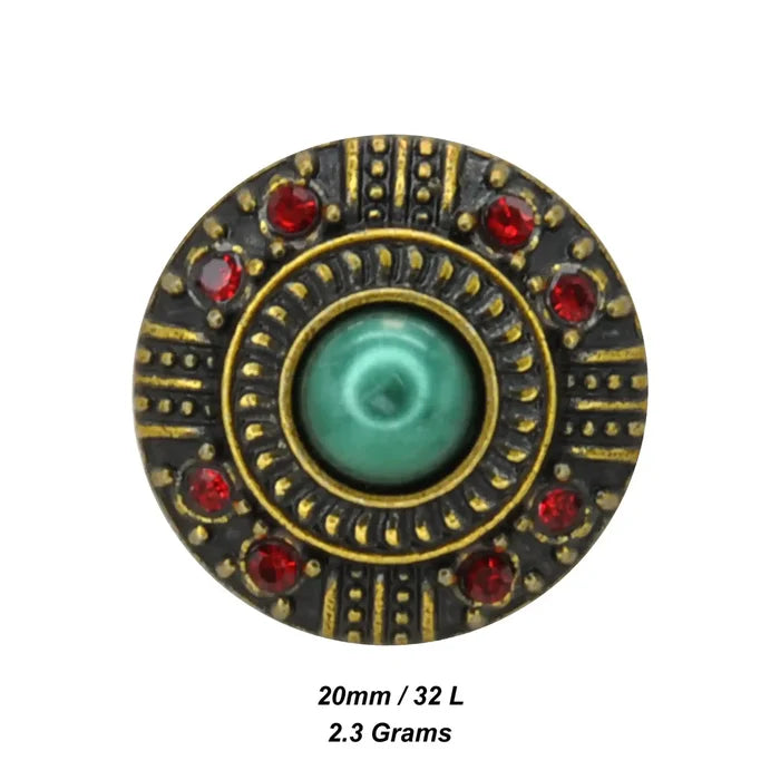 Vintage Royal Gem Shank Metal Button | 14mm (22L)