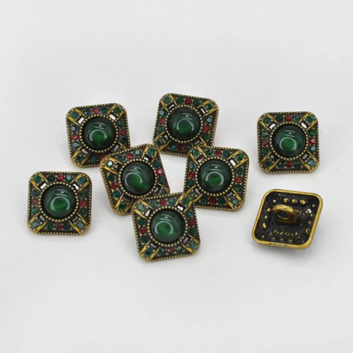 Vintage Royal Gem Shank Metal Button | 14mm (22L)