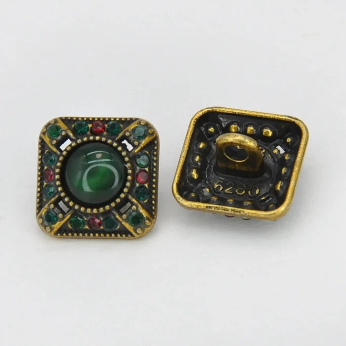 Vintage Royal Gem Shank Metal Button | 14mm (22L)