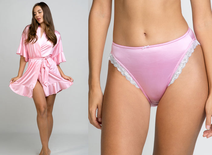 Light pink lace-trim panty with scalloped edges