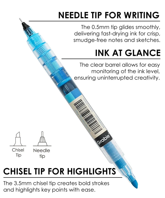 Vivid Splash Dual-Tip Notetaking Pen Set of 6