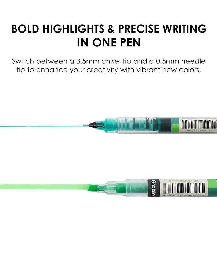 Vivid Splash Dual-Tip Notetaking Pen Set of 6