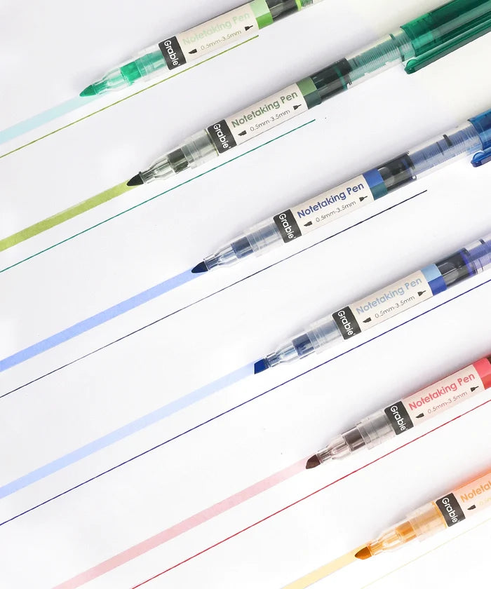 Vivid Splash Dual-Tip Notetaking Pen Set of 6