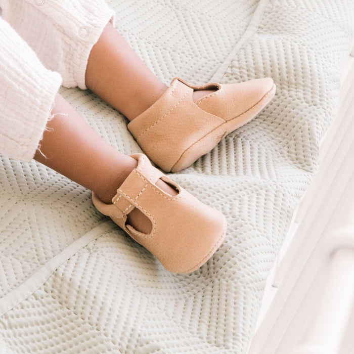 Weathered Brown T-Bar Baby Shoe - Babies in Bloom
