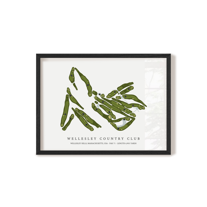 Wellesley Country Club | Golf Course Map | Black Frame