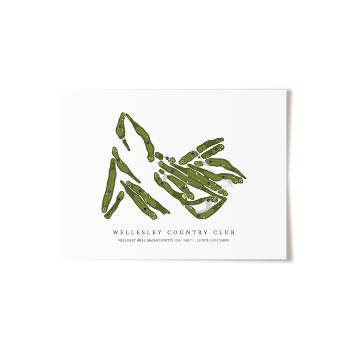 Wellesley Country Club | Golf Course Map | Unframed