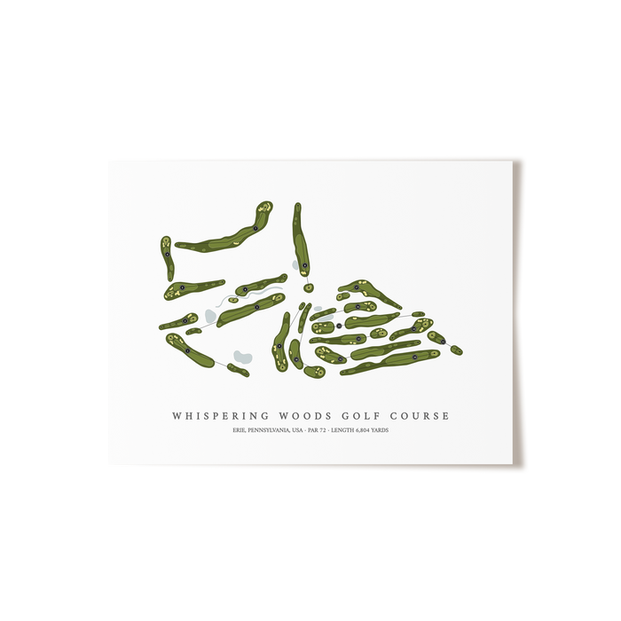 Whispering Woods Golf Course | Golf Course Map | Unframed