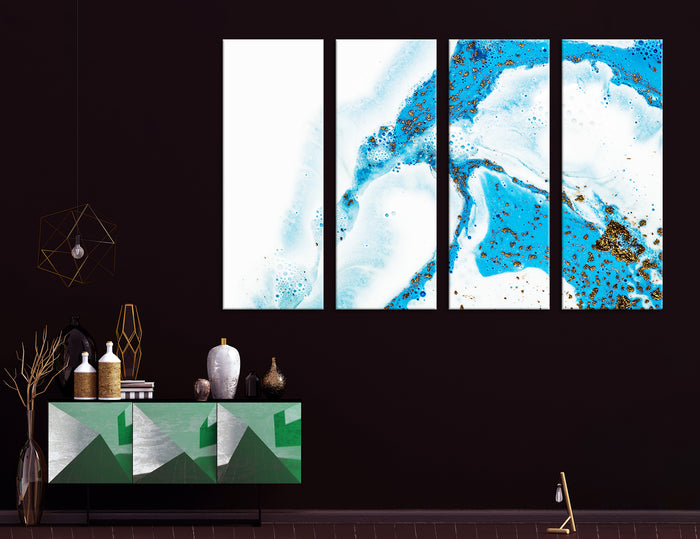 White-blue Abstract Canvas Print #1040