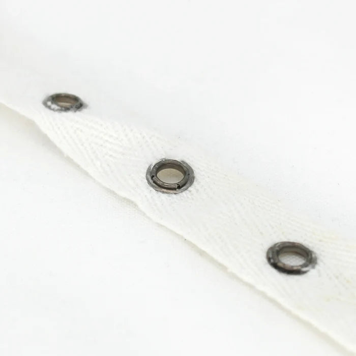 White Herringbone Fabric with Grommets
