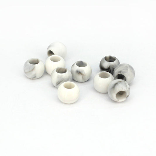 White Satvario marble Stone Resin beads