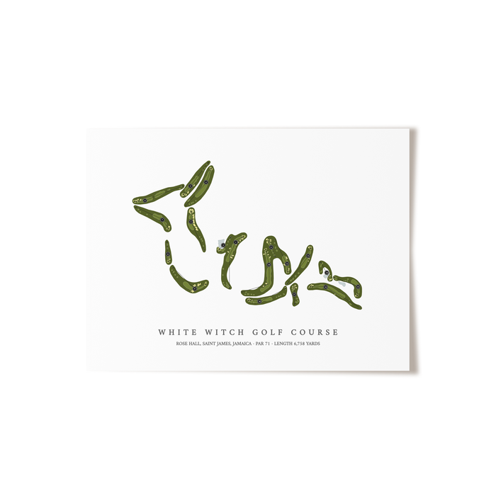White Witch Golf Course | Golf Course Map | Unframed