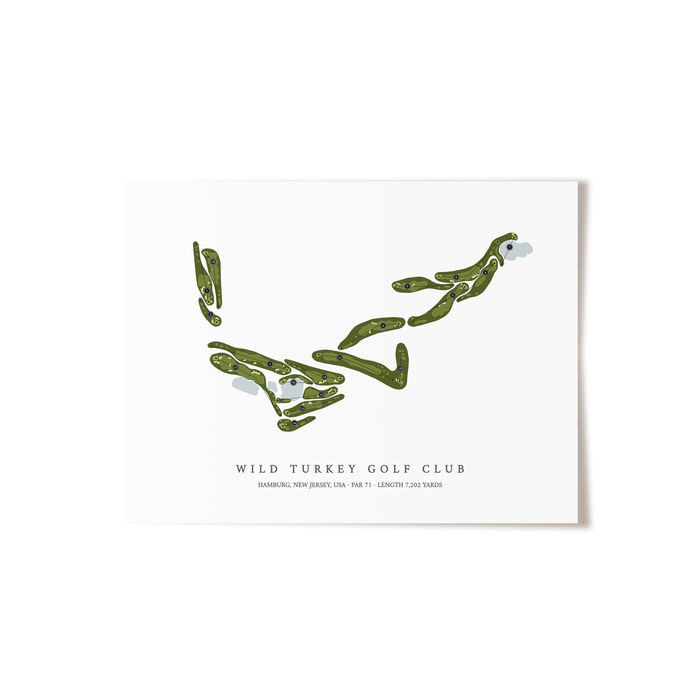 Wild Turkey Golf Club | Golf Course Map | Unframed