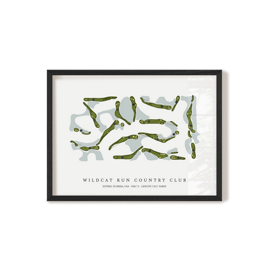Wildcat Run Country Club | Golf Course Map | Black Frame