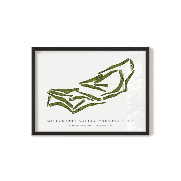 Willamette Valley Country Club | Golf Course Map | Black Frame