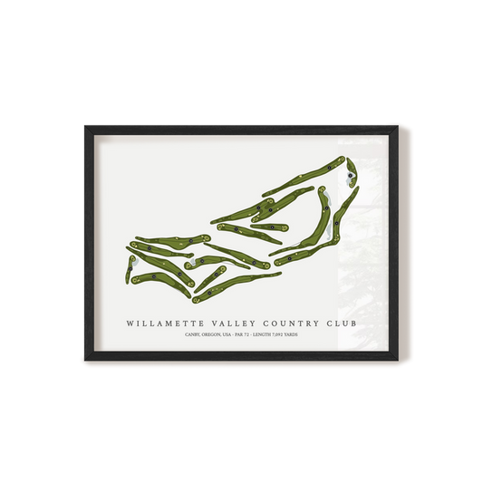 Willamette Valley Country Club | Golf Course Map | Black Frame