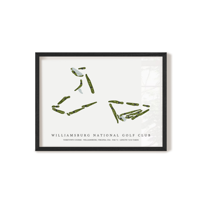 Williamsburg National Golf Club - Yorktown Course | Golf Course Map | Black Frame