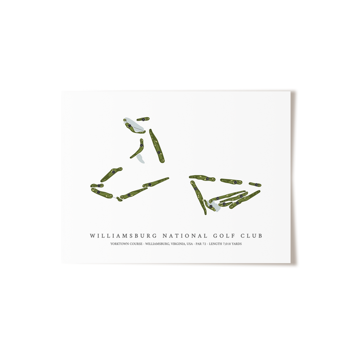 Williamsburg National Golf Club - Yorktown Course | Golf Course Map | Unframed