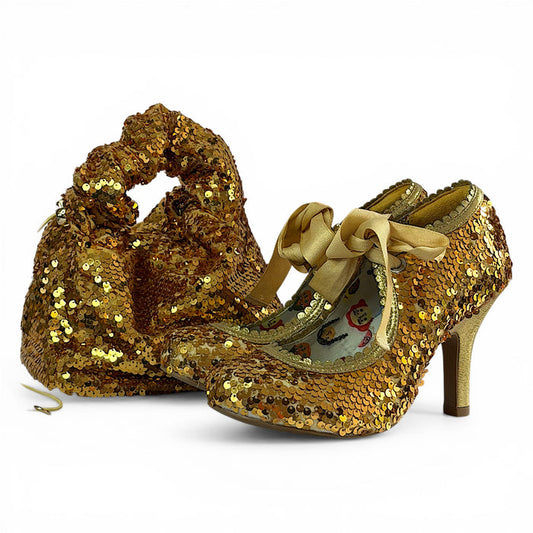 Willow and Matching Hollywood Gold Sequin Wide Fit
