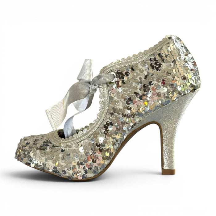 Willow and Matching Hollywood Silver Sequin Wide Fit