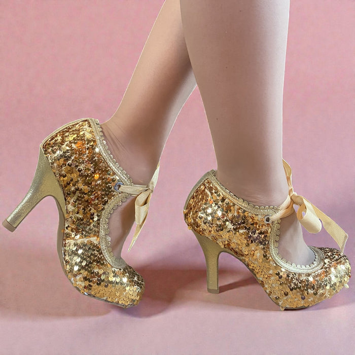 Willow WIDE FIT (Gold Sequins)