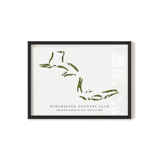Winchester Country Club | Golf Course Map | Black Frame