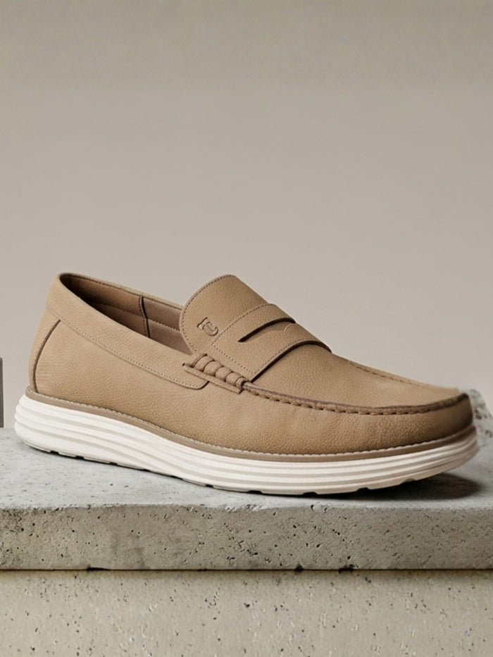 Winston Beige Loafers | Classic Slip-On Moccasins with EVA Sole | TC-2651CG