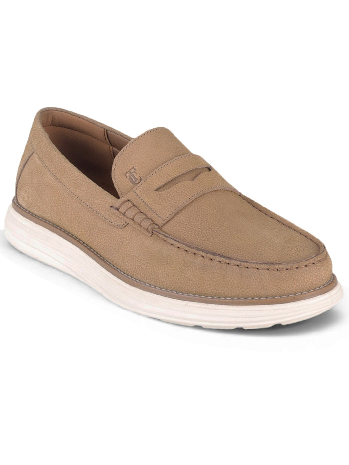 Winston Beige Loafers | Classic Slip-On Moccasins with EVA Sole | TC-2651CG