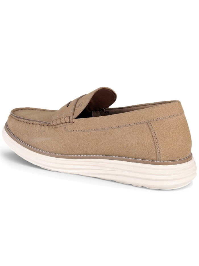 Winston Beige Loafers | Classic Slip-On Moccasins with EVA Sole | TC-2651CG