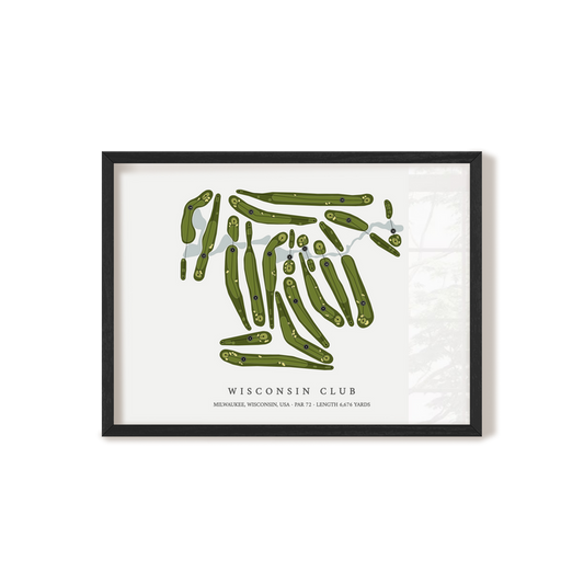 Wisconsin Club | Golf Course Map | Black Frame