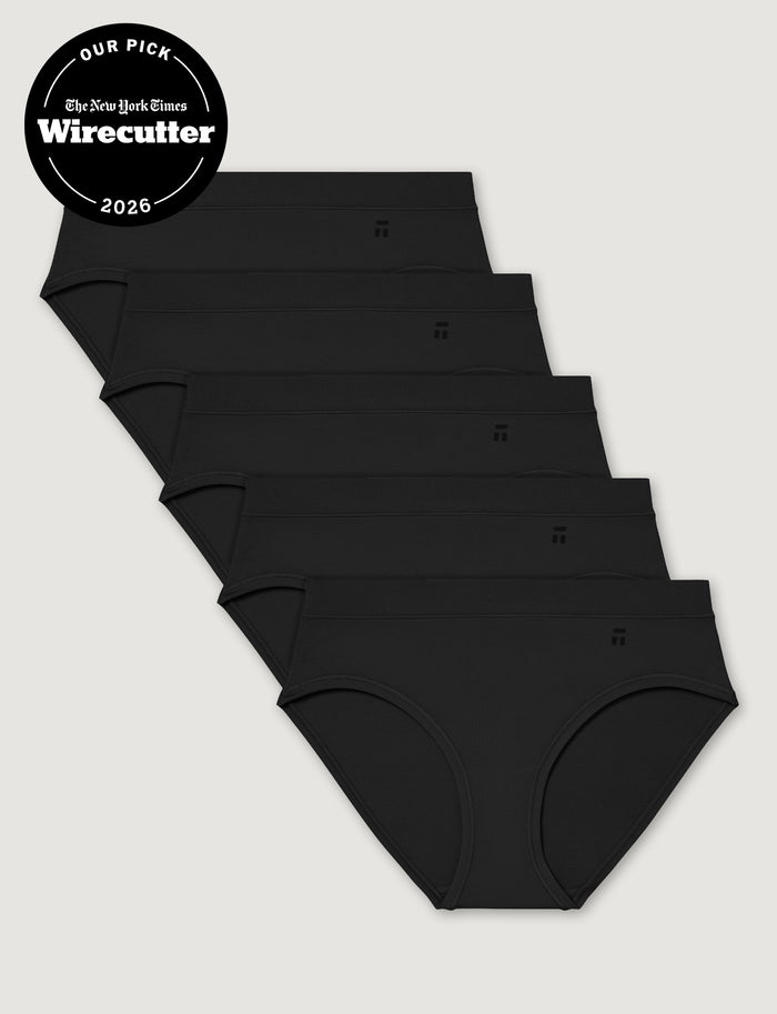 Women's Cool Cotton Brief (5-Pack)::Black
