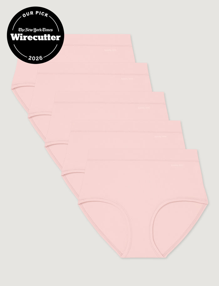 Women's Cool Cotton High Rise Brief (5-Pack)::Rosewater