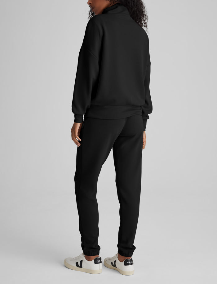 OLD::Women's Luxe Traveler Knit Quarter Zip & Jogger Set::Black