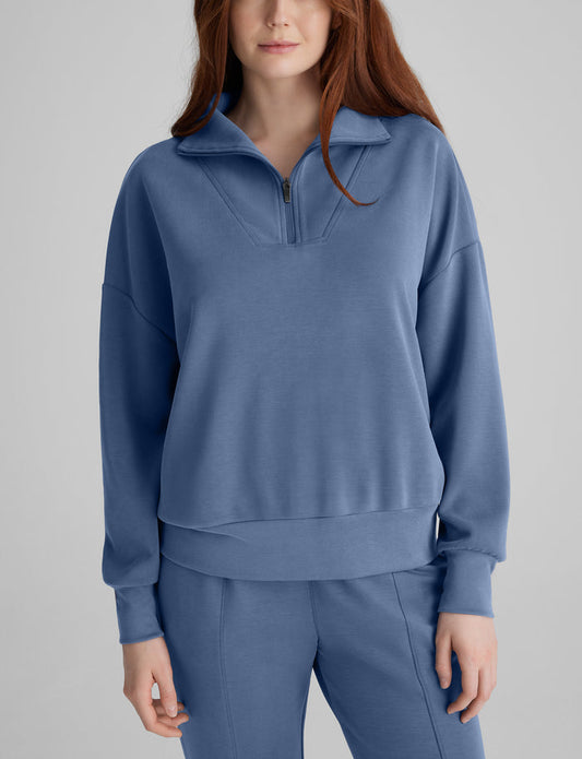 OLD::Women’s Luxe Traveler Knit Quarter-Zip::Vintage Indigo